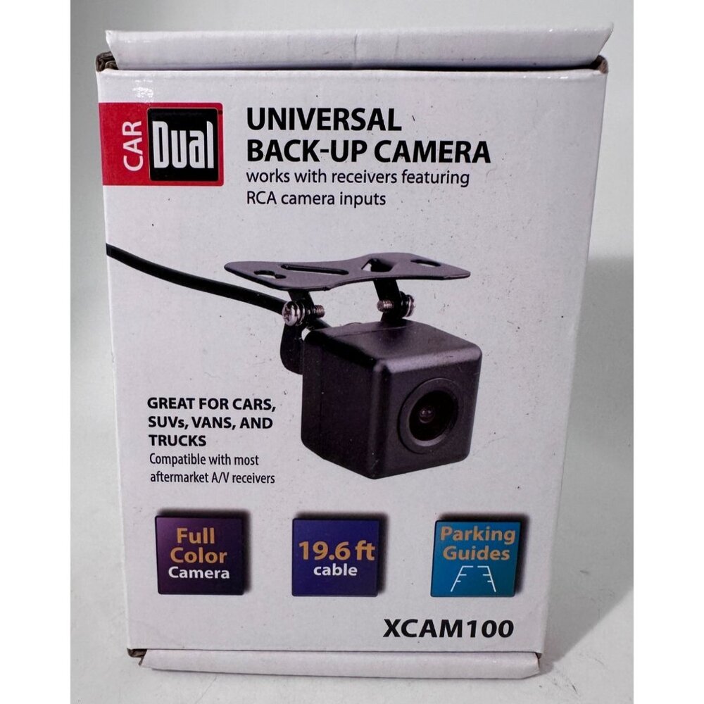 Dual Universal Back-Up Camera XCAM100 Full Color With Parking Guides & 19.6 Ft C